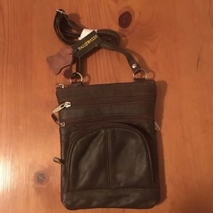 Vallemosso Brown Genuine Leather Crossbody Bag